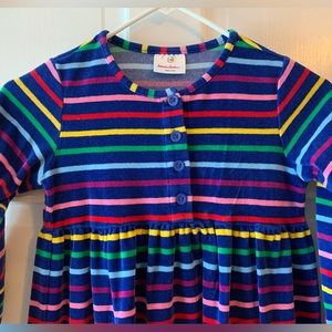 Hanna Andersson girls bright multi-striped long-sleeve dress. Size 130/8